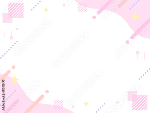 ピンクのかわいい幾何学フレーム