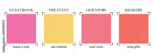 Elegant Wedding QR Code Frame Template Set