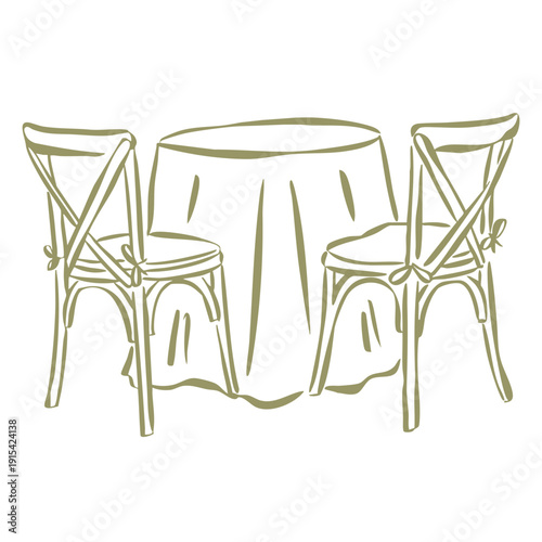 Rustic Wedding Table Illustration