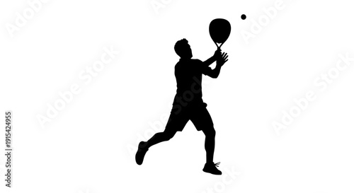 A black vector illustration featuring silhouettes of a professional athlete team in action during a sports competition, including a basketball player with a ball and a tennis player at play