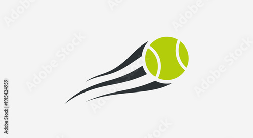 A vibrant yellow tennis ball vector illustration isolated on a white background captures a round green sports equipment sphere perfect for competitive play and leisure activity on the court
