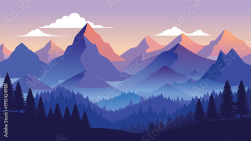 Mountain landscape vector illustration