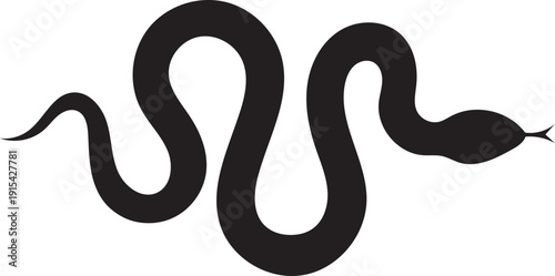Stylized Snake Silhouette Illustration