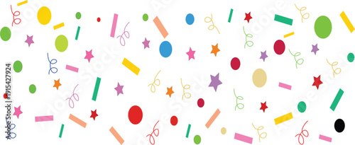 Birthday party celebration decoration accessories in multicolour. 