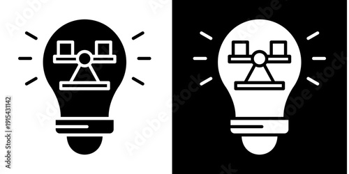 Idea  Icon Set White Glyph Style Collection