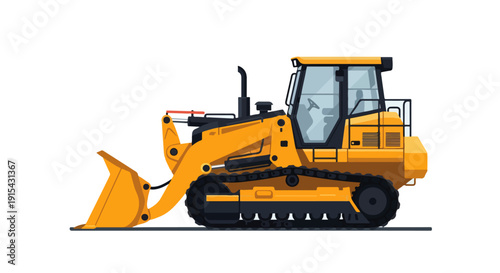 Crawler Loader Vector Illustration – Heavy Construction and Earthmoving Equipment Design
