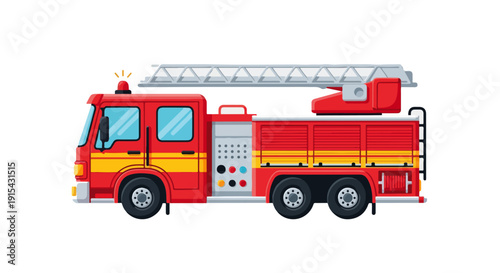 Wallpaper Mural Fire Truck Vector Illustration – Emergency Rescue Departmen and Firefighting Vehicle Design Torontodigital.ca