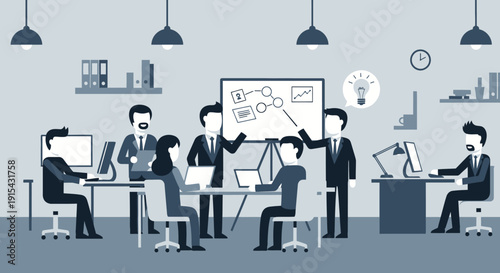 Business Team Having a Productive Meeting in a Modern Office Conference Room