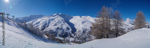 Vue sur les pistes de Valloire et Valmeinier
