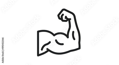 Bicep muscle outline icon, strength and fitness concept, workout, bodybuilding.
