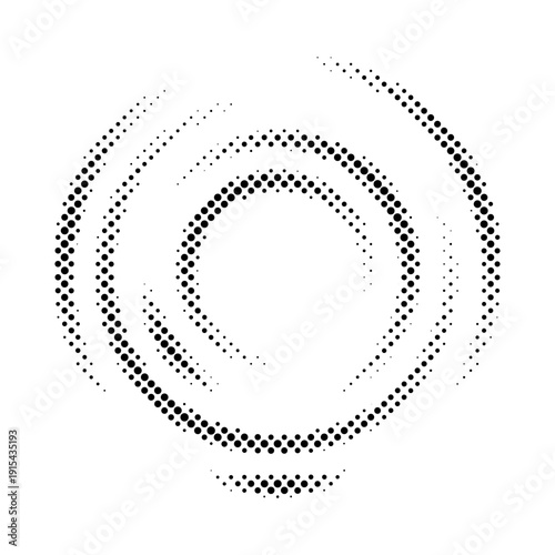 Halftone background of ripples or circles on water. Round dotted vector pattern