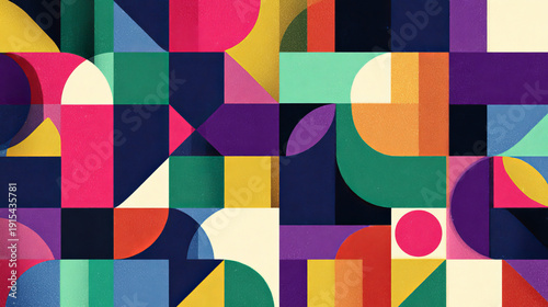 8 March International Women's Day Geometric Mosaic Pattern Poster Background