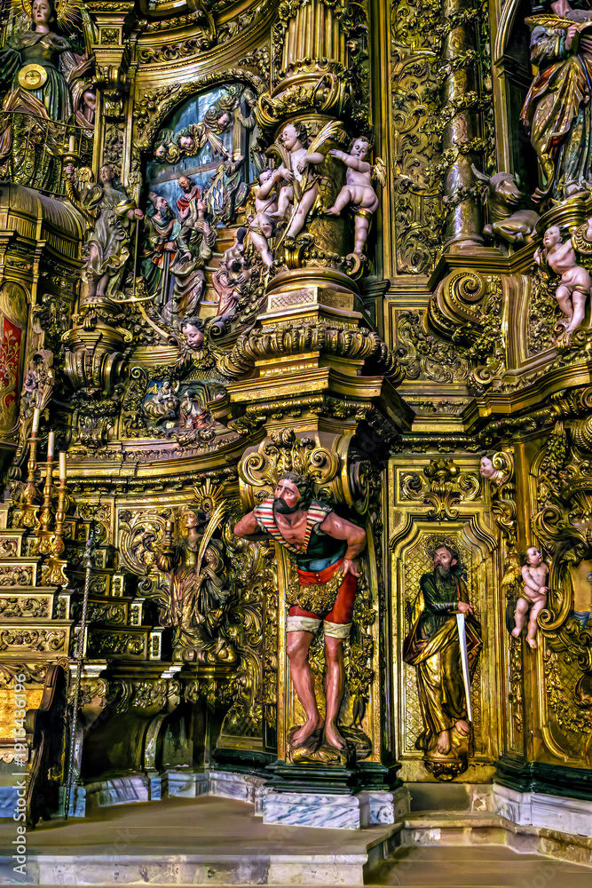 Fototapeta premium Interior of Esglesia de Santa Maria cathedral church in Cadaques, province of Girona on the Costa Brava in Spain