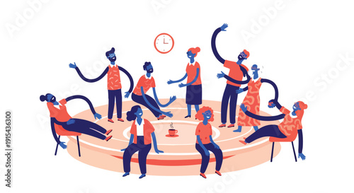 High-Energy Team Brainstorming Session Illustrating Positive Workplace Community and Seamless Cross-Functional Communication