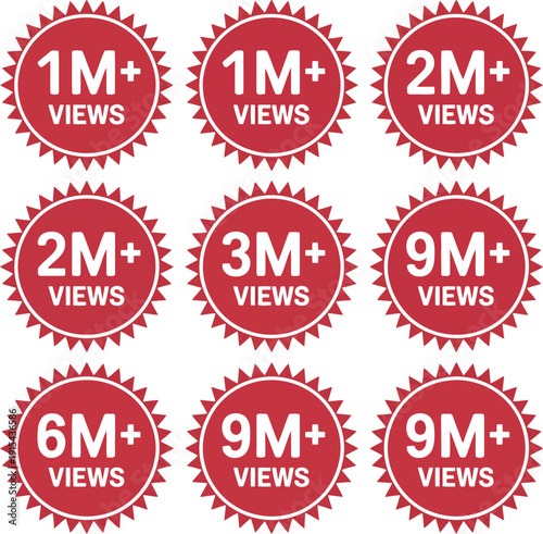 Social media view counter badges