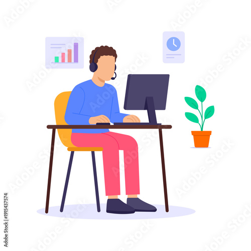 Ethics Hotline, confidential reporting channel for workplace issues, Flat vector character illustration