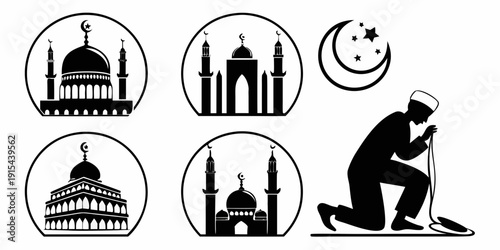 Religious symbols and buildings representing different faiths and their significance Vector