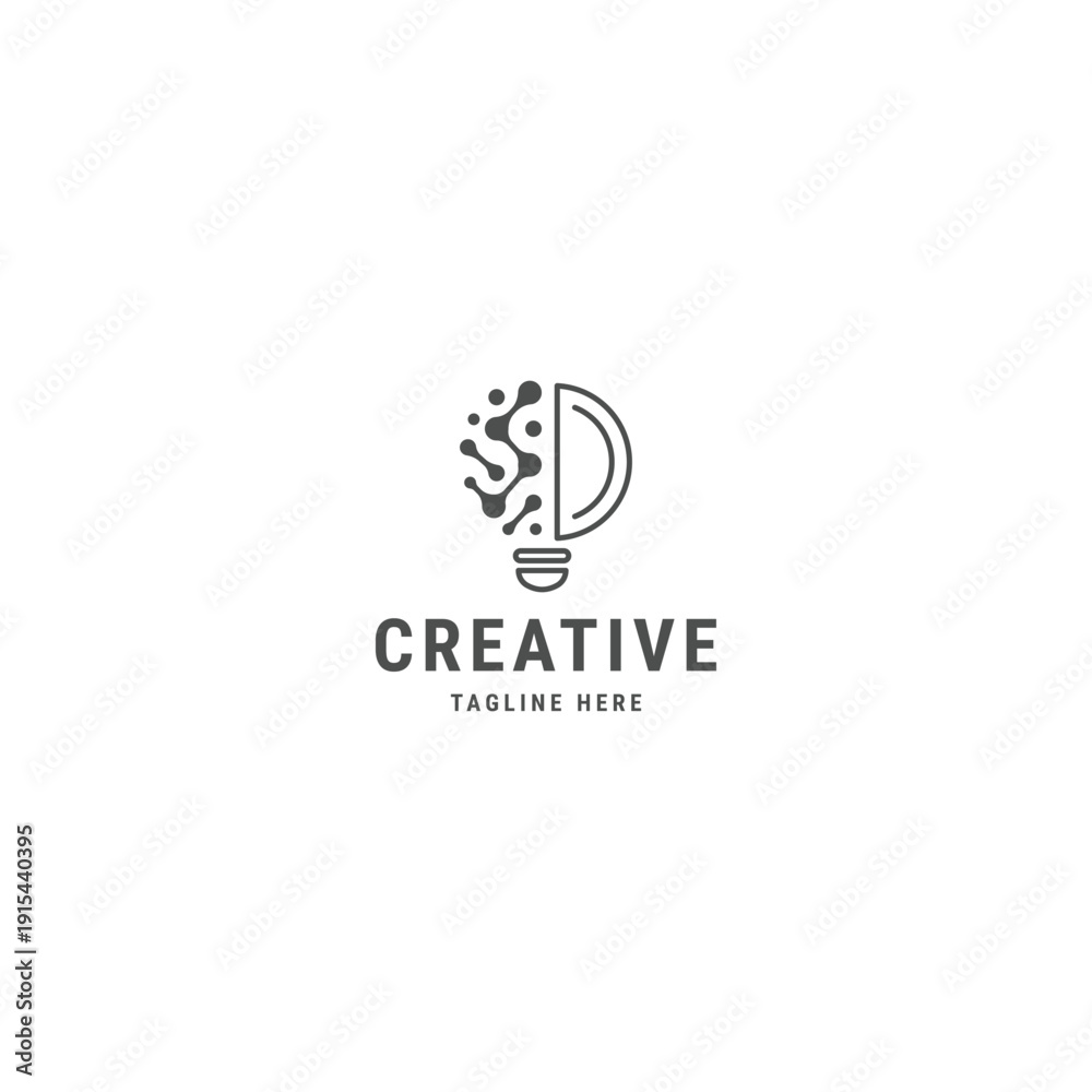 Fototapeta premium Bulb technology logo design template flat vector