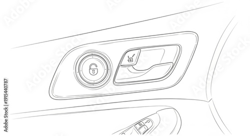 Car Headlight Design Technical Drawing.