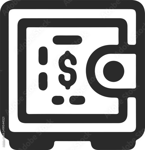 Secure financial safe box icon