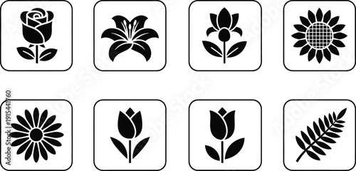 Floral vector icons