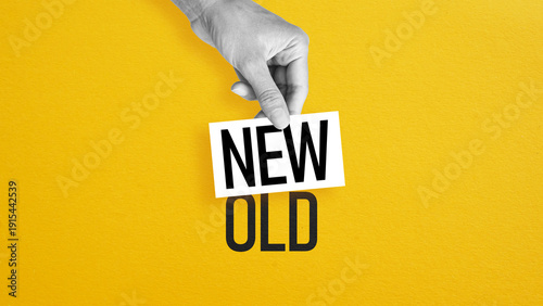 Schilderij op canvas New Replacing Old Concept, Change Management, Innovation and Transformation, Bus