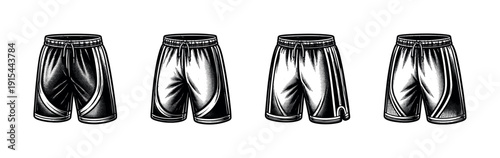 Shorts vector icons. Shorts silhouettes