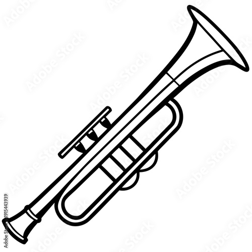 Trumpet line art vector