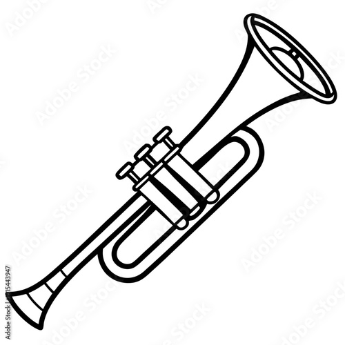 Trumpet line art vector