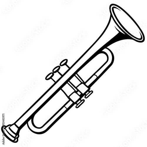 Trumpet line art vector