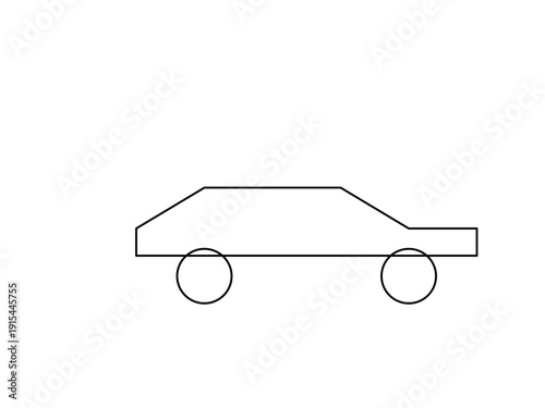 Simple black line drawing of a car on white background.