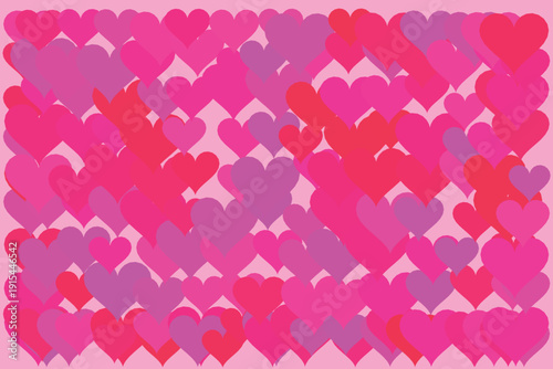 Pink Gradient Heart Pattern Romantic Valentine Day Vector Background