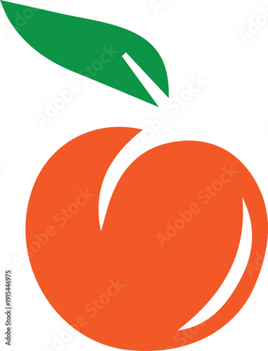 Peach Fruit Silhouette Vector Design.eps