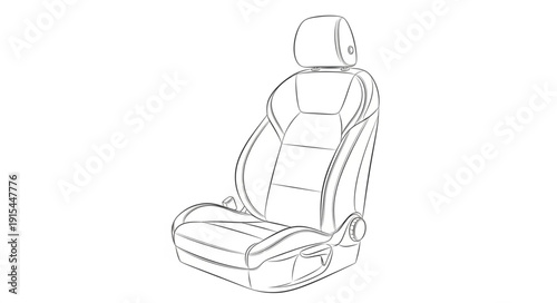 Car Seat Illustration Isolated White Background.