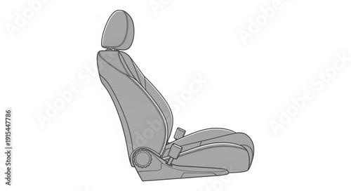 Car Seat Illustration Isolated White Background.
