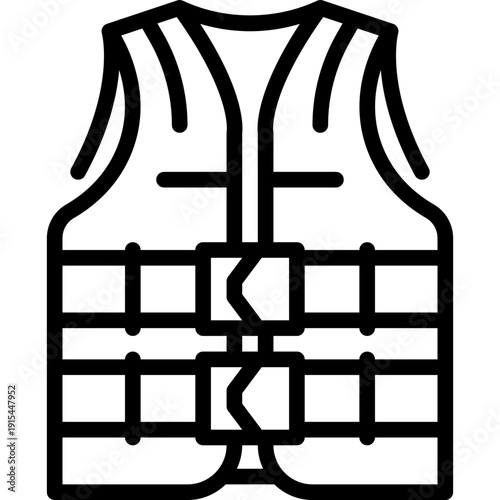 life jacket outline icon vector
