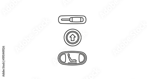 Car Key Fob Buttons Illustration.