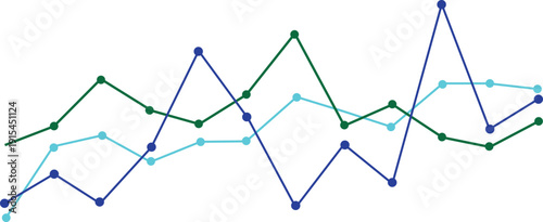 Abstract Multi-Line Stock Market Chart on Light Background