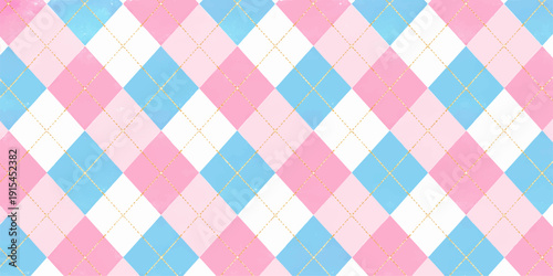 Seamless geometric chevron pattern with pink stripes in a colorful vintage style
