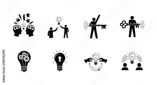 A collection of icons representing different business concepts