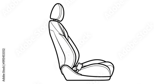 Car Seat Illustration Simple Design.