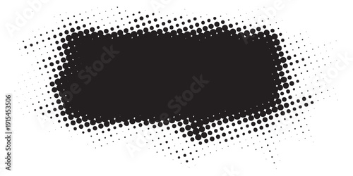 Abstract Halftone Grunge Rectangle Shape with Distressed Edges.