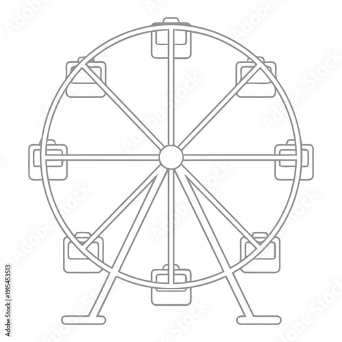 A detailed line drawing of a large industrial wheel with multiple spokes and supports