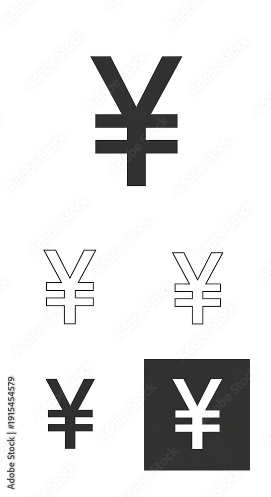 Obraz premium Yen Symbol Set.