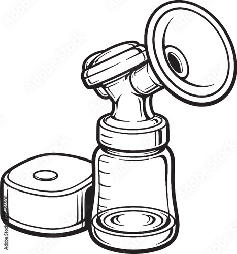 Electric Breast Pump Line Art Illustration