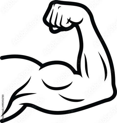 Flexed bicep muscle illustration