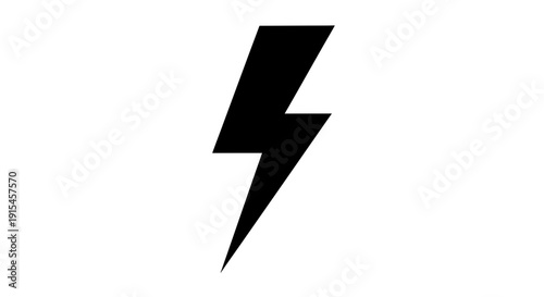 Free Download Black Lightning Bolt Symbol on White Background. - GFXLoad