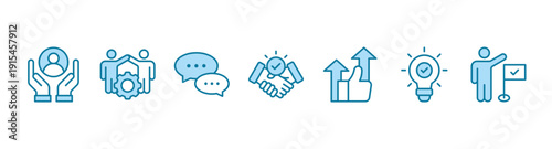 Collaboration banner web icon vector illustration concept for teamwork and working together with icon of support, teamwork, communication, trust, handshake, motivation, inspiration, and success.