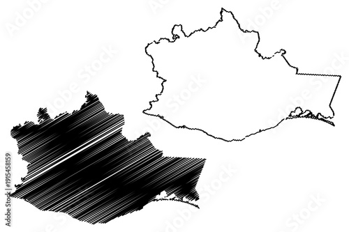 Oaxaca (United Mexican States, Mexico, federal republic) map vector illustration, scribble sketch Free and Sovereign State of Oaxaca map