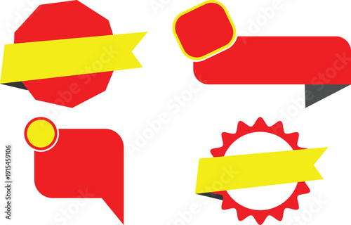 Modern Sale Label and Badge Banner Set Vector – Promotional Tag Shapes Collection for Marketing Design